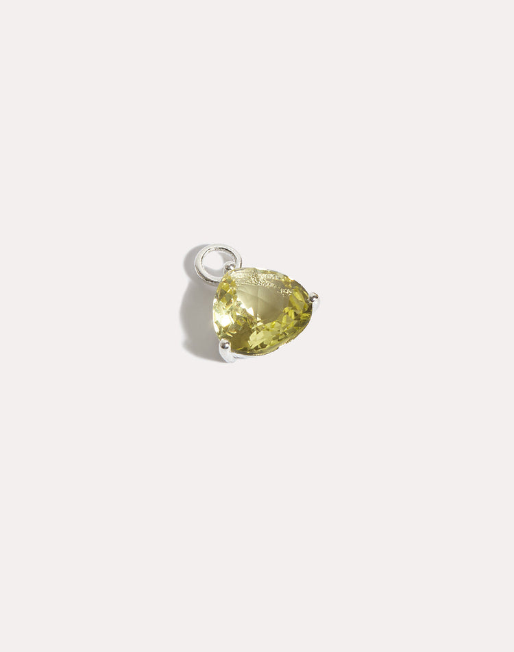 Citrine Earring Charm in Silver